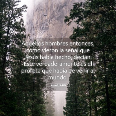Picture 05 - Juan 6:14 RVA - Aquellos hombres entonces, como vieron la señal - Bible Verse Picture