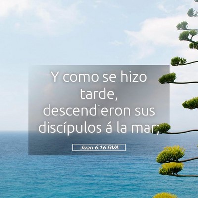 Picture 05 - Juan 6:16 RVA - Y como se hizo tarde, descendieron sus - Bible Verse Picture