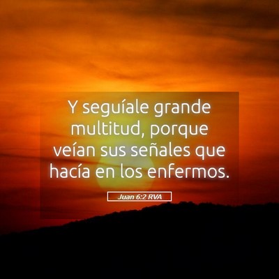 Picture 05 - Juan 6:2 RVA - Y seguíale grande multitud, porque veían sus - Bible Verse Picture