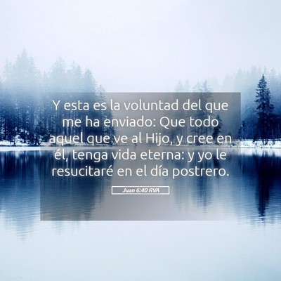 Picture 05 - Juan 6:40 RVA - Y esta es la voluntad del que me ha enviado: Que - Bible Verse Picture