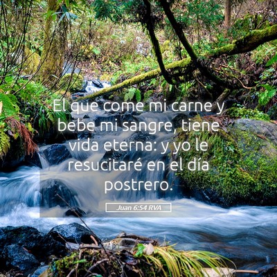 Picture 05 - Juan 6:54 RVA - El que come mi carne y bebe mi sangre, tiene vida - Bible Verse Picture