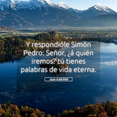 Picture 05 - Juan 6:68 RVA - Y respondióle Simón Pedro: Señor, ¿á quién - Bible Verse Picture