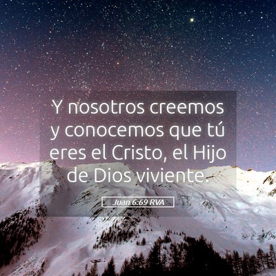 Picture 05 - Juan 6:69 RVA - Y nosotros creemos y conocemos que tú eres el - Bible Verse Picture