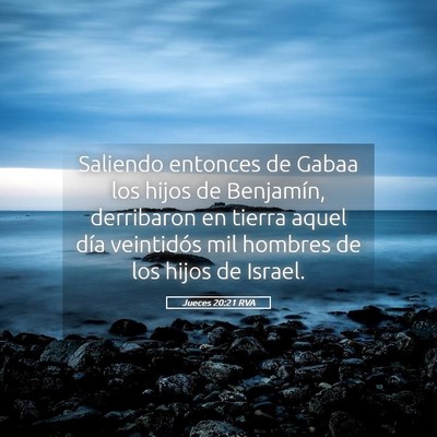 Picture 05 - Jueces 20:21 RVA - Saliendo entonces de Gabaa los hijos de - Bible Verse Picture