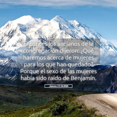 Picture 05 - Jueces 21:16 RVA - Entonces los ancianos de la congregación - Bible Verse Picture
