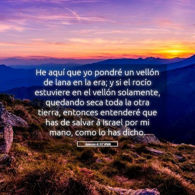 Picture 05 - Jueces 6:37 RVA - He aquí que yo pondré un vellón de lana en la - Bible Verse Picture