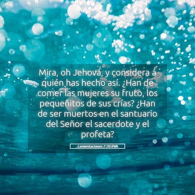 Picture 05 - Lamentaciones 2:20 RVA - Mira, oh Jehová, y considera á quién has hecho - Bible Verse Picture