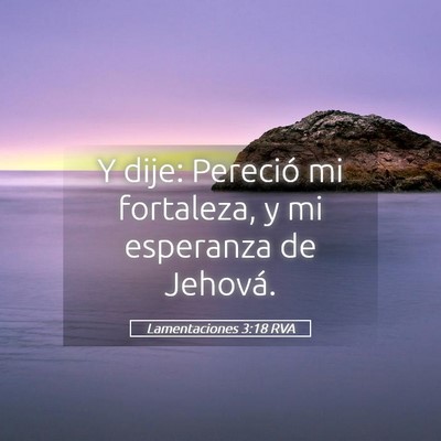 Picture 05 - Lamentaciones 3:18 RVA - Y dije: Pereció mi fortaleza, y mi esperanza de - Bible Verse Picture