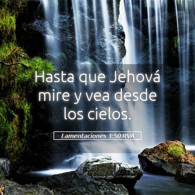 Picture 05 - Lamentaciones 3:50 RVA - Hasta que Jehová mire y vea desde los - Bible Verse Picture