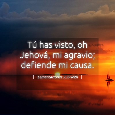 Picture 05 - Lamentaciones 3:59 RVA - Tú has visto, oh Jehová, mi agravio; defiende - Bible Verse Picture