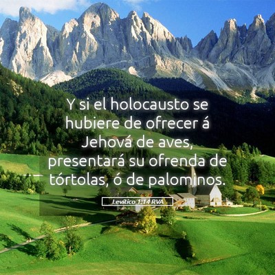 Picture 05 - Levítico 1:14 RVA - Y si el holocausto se hubiere de ofrecer á - Bible Verse Picture