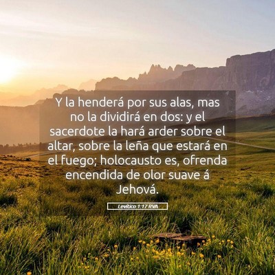 Picture 05 - Levítico 1:17 RVA - Y la henderá por sus alas, mas no la dividirá - Bible Verse Picture
