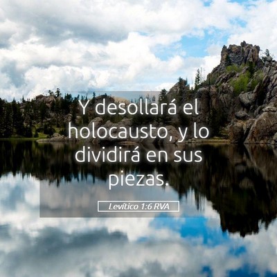 Picture 05 - Levítico 1:6 RVA - Y desollará el holocausto, y lo dividirá en sus - Bible Verse Picture