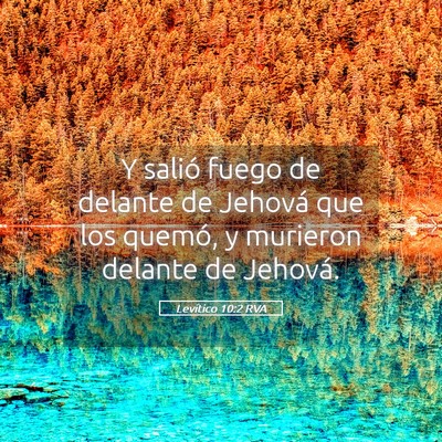 Picture 05 - Levítico 10:2 RVA - Y salió fuego de delante de Jehová que los - Bible Verse Picture