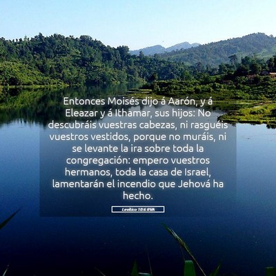 Picture 05 - Levítico 10:6 RVA - Entonces Moisés dijo á Aarón, y á Eleazar y - Bible Verse Picture