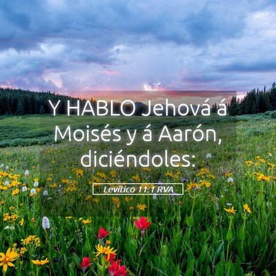 Picture 05 - Levítico 11:1 RVA - Y HABLO Jehová á Moisés y á Aarón, - Bible Verse Picture