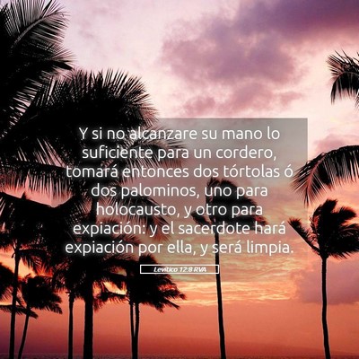Picture 05 - Levítico 12:8 RVA - Y si no alcanzare su mano lo suficiente para un - Bible Verse Picture