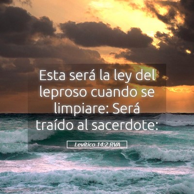 Picture 05 - Levítico 14:2 RVA - Esta será la ley del leproso cuando se limpiare: - Bible Verse Picture