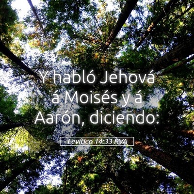 Picture 05 - Levítico 14:33 RVA - Y habló Jehová á Moisés y á Aarón, - Bible Verse Picture