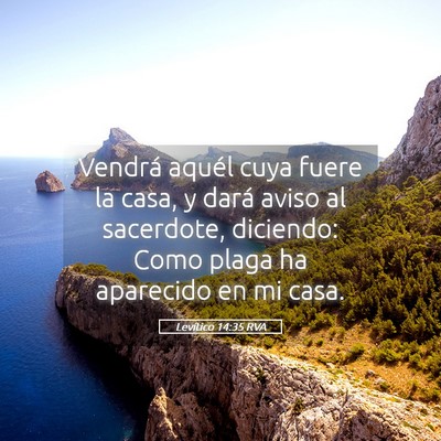 Picture 05 - Levítico 14:35 RVA - Vendrá aquél cuya fuere la casa, y dará aviso - Bible Verse Picture