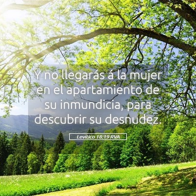 Picture 05 - Levítico 18:19 RVA - Y no llegarás á la mujer en el apartamiento de - Bible Verse Picture