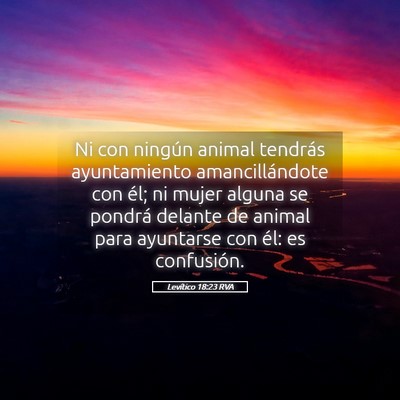 Picture 05 - Levítico 18:23 RVA - Ni con ningún animal tendrás ayuntamiento - Bible Verse Picture