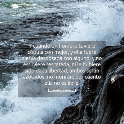 Picture 05 - Levítico 19:20 RVA - Y cuando un hombre tuviere cópula con mujer, y - Bible Verse Picture