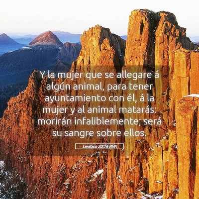Picture 05 - Levítico 20:16 RVA - Y la mujer que se allegare á algún animal, para - Bible Verse Picture