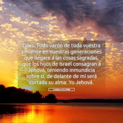 Picture 05 - Levítico 22:3 RVA - Diles: Todo varón de toda vuestra simiente en - Bible Verse Picture