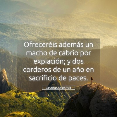 Picture 05 - Levítico 23:19 RVA - Ofreceréis además un macho de cabrío por - Bible Verse Picture