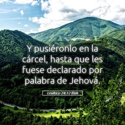 Picture 05 - Levítico 24:12 RVA - Y pusiéronlo en la cárcel, hasta que les fuese - Bible Verse Picture