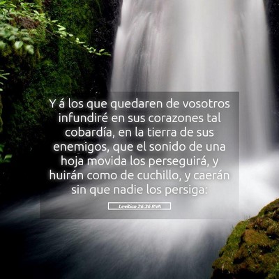 Picture 05 - Levítico 26:36 RVA - Y á los que quedaren de vosotros infundiré en - Bible Verse Picture