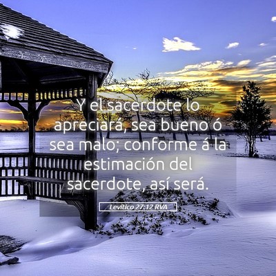 Picture 05 - Levítico 27:12 RVA - Y el sacerdote lo apreciará, sea bueno ó sea - Bible Verse Picture