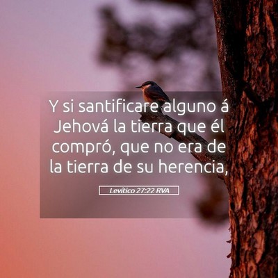 Picture 05 - Levítico 27:22 RVA - Y si santificare alguno á Jehová la tierra que - Bible Verse Picture