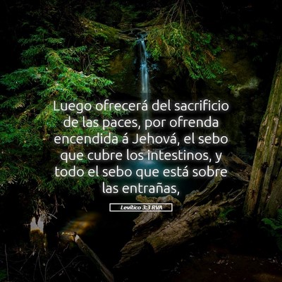 Picture 05 - Levítico 3:3 RVA - Luego ofrecerá del sacrificio de las paces, por - Bible Verse Picture