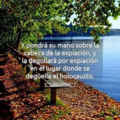 Picture 05 - Levítico 4:33 RVA - Y pondrá su mano sobre la cabeza de la - Bible Verse Picture