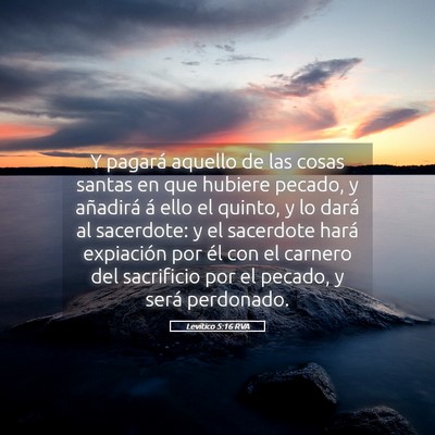 Picture 05 - Levítico 5:16 RVA - Y pagará aquello de las cosas santas en que - Bible Verse Picture
