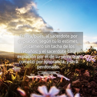 Picture 05 - Levítico 5:18 RVA - Traerá, pues, al sacerdote por expiación, - Bible Verse Picture