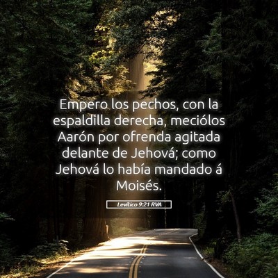 Picture 05 - Levítico 9:21 RVA - Empero los pechos, con la espaldilla derecha, - Bible Verse Picture