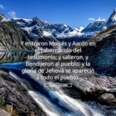 Picture 05 - Levítico 9:23 RVA - Y entraron Moisés y Aarón en el tabernáculo - Bible Verse Picture