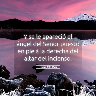 Picture 05 - Lucas 1:11 RVA - Y se le apareció el ángel del Señor puesto en - Bible Verse Picture