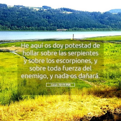Picture 05 - Lucas 10:19 RVA - He aquí os doy potestad de hollar sobre las - Bible Verse Picture