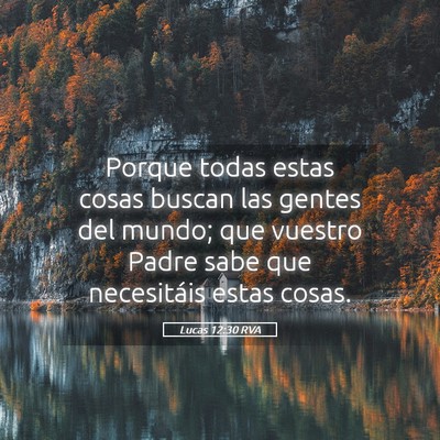 Picture 05 - Lucas 12:30 RVA - Porque todas estas cosas buscan las gentes del - Bible Verse Picture