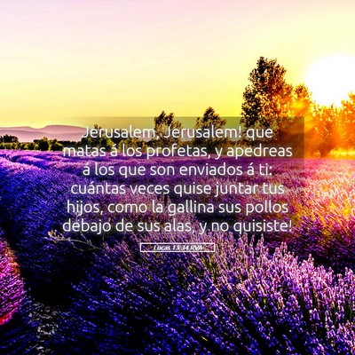 Picture 05 - Lucas 13:34 RVA - Jerusalem, Jerusalem! que matas á los profetas, - Bible Verse Picture