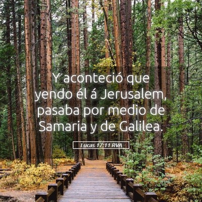 Picture 05 - Lucas 17:11 RVA - Y aconteció que yendo él á Jerusalem, pasaba - Bible Verse Picture