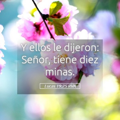 Picture 05 - Lucas 19:25 RVA - Y ellos le dijeron: Señor, tiene diez - Bible Verse Picture