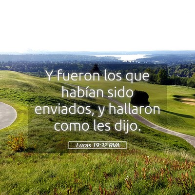 Picture 05 - Lucas 19:32 RVA - Y fueron los que habían sido enviados, y - Bible Verse Picture