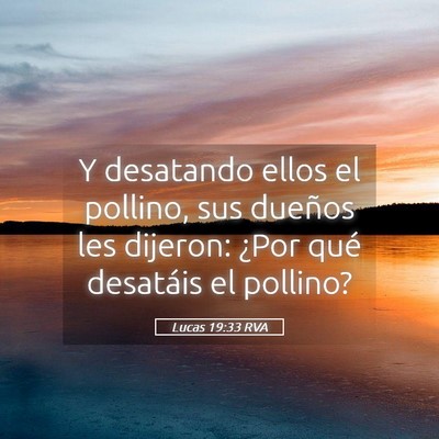Picture 05 - Lucas 19:33 RVA - Y desatando ellos el pollino, sus dueños les - Bible Verse Picture