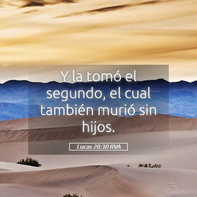 Picture 05 - Lucas 20:30 RVA - Y la tomó el segundo, el cual también murió - Bible Verse Picture