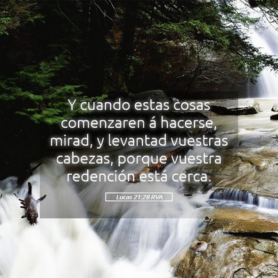 Picture 05 - Lucas 21:28 RVA - Y cuando estas cosas comenzaren á hacerse, - Bible Verse Picture